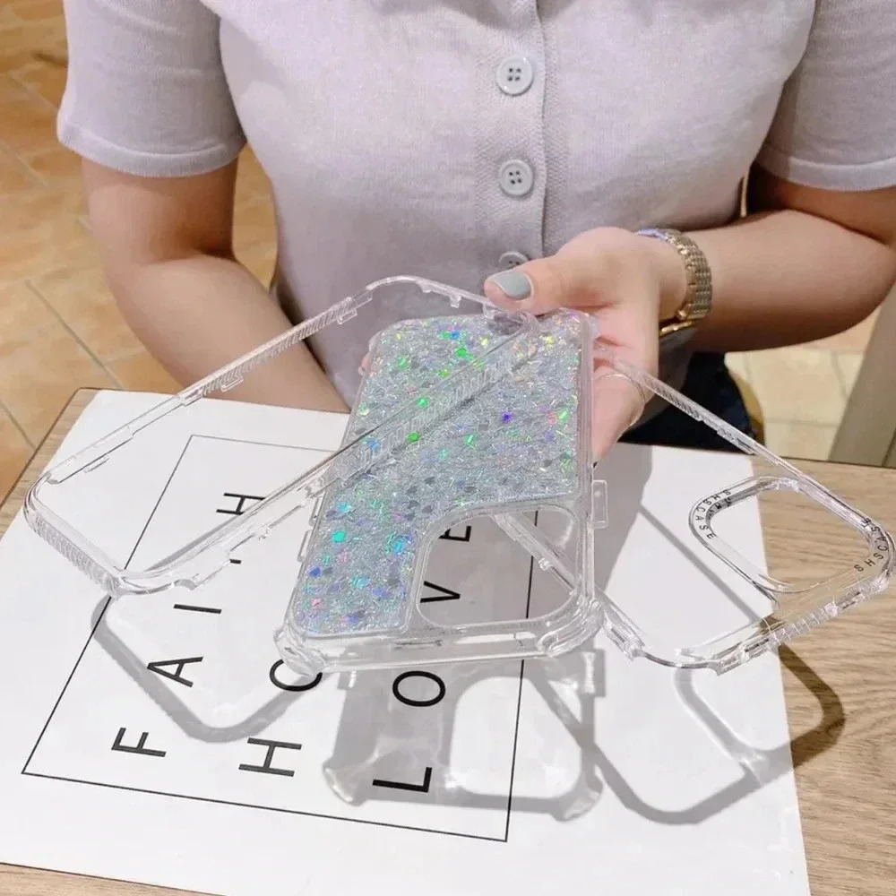 iPhone 11 | Heart- Shaped Boing Glitter Clear Phone Case - Picture 2 of 4